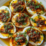 Cajun Boiled Eggs with Spicy Garlic Butter Sauce