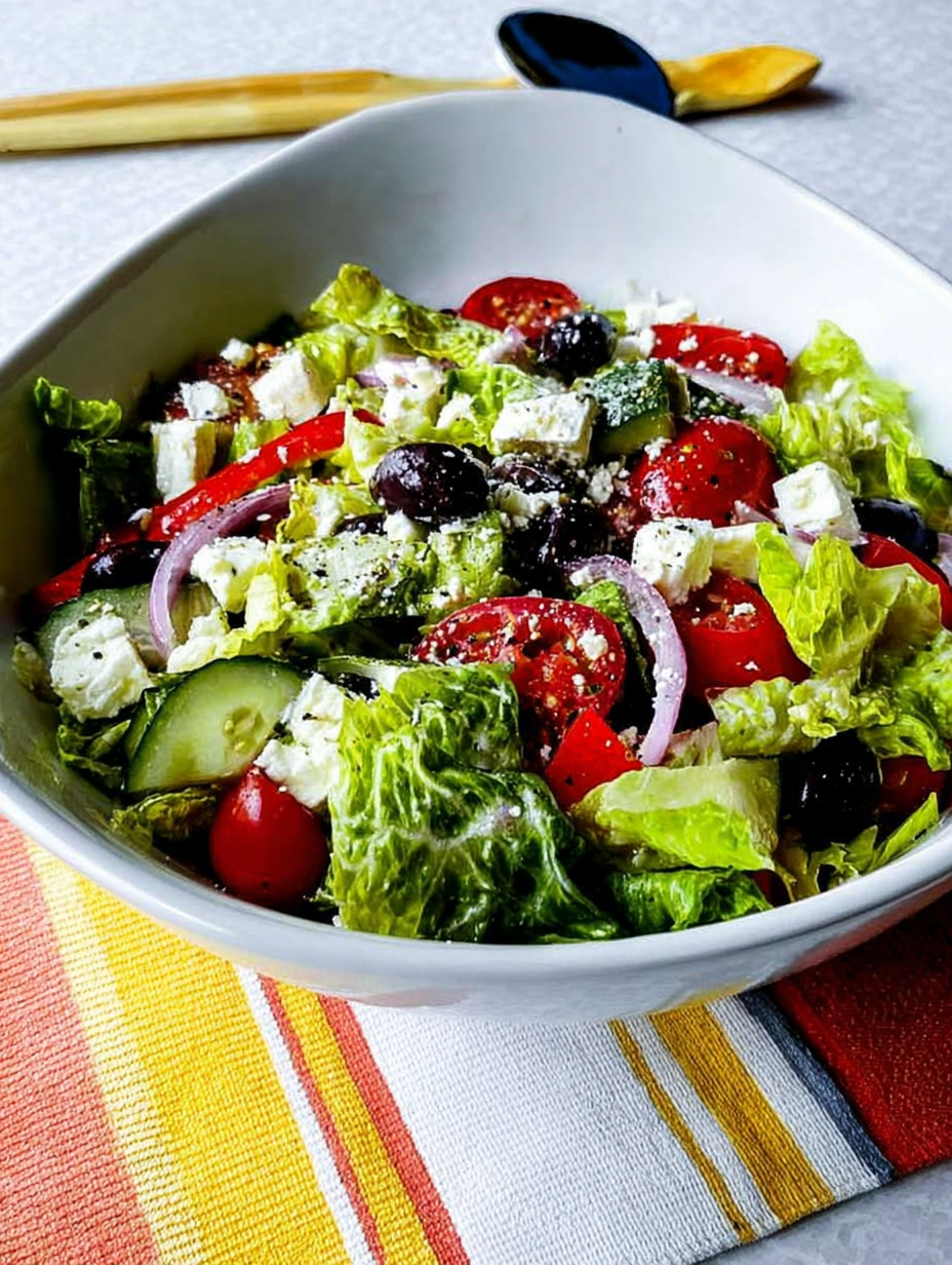 American Greek Salad with Lettuce
