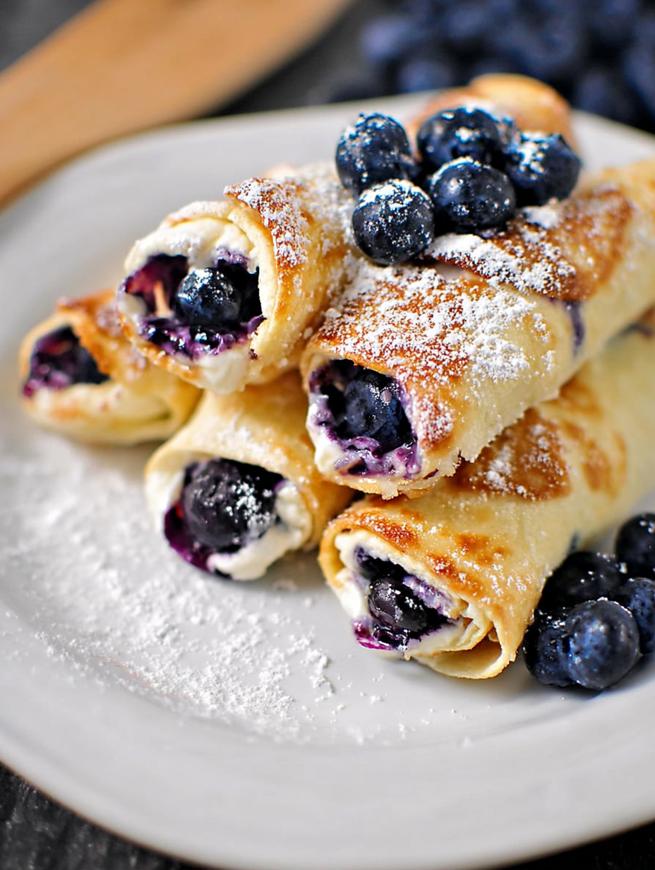 Crispy Blueberry Cream Cheese Roll-Ups