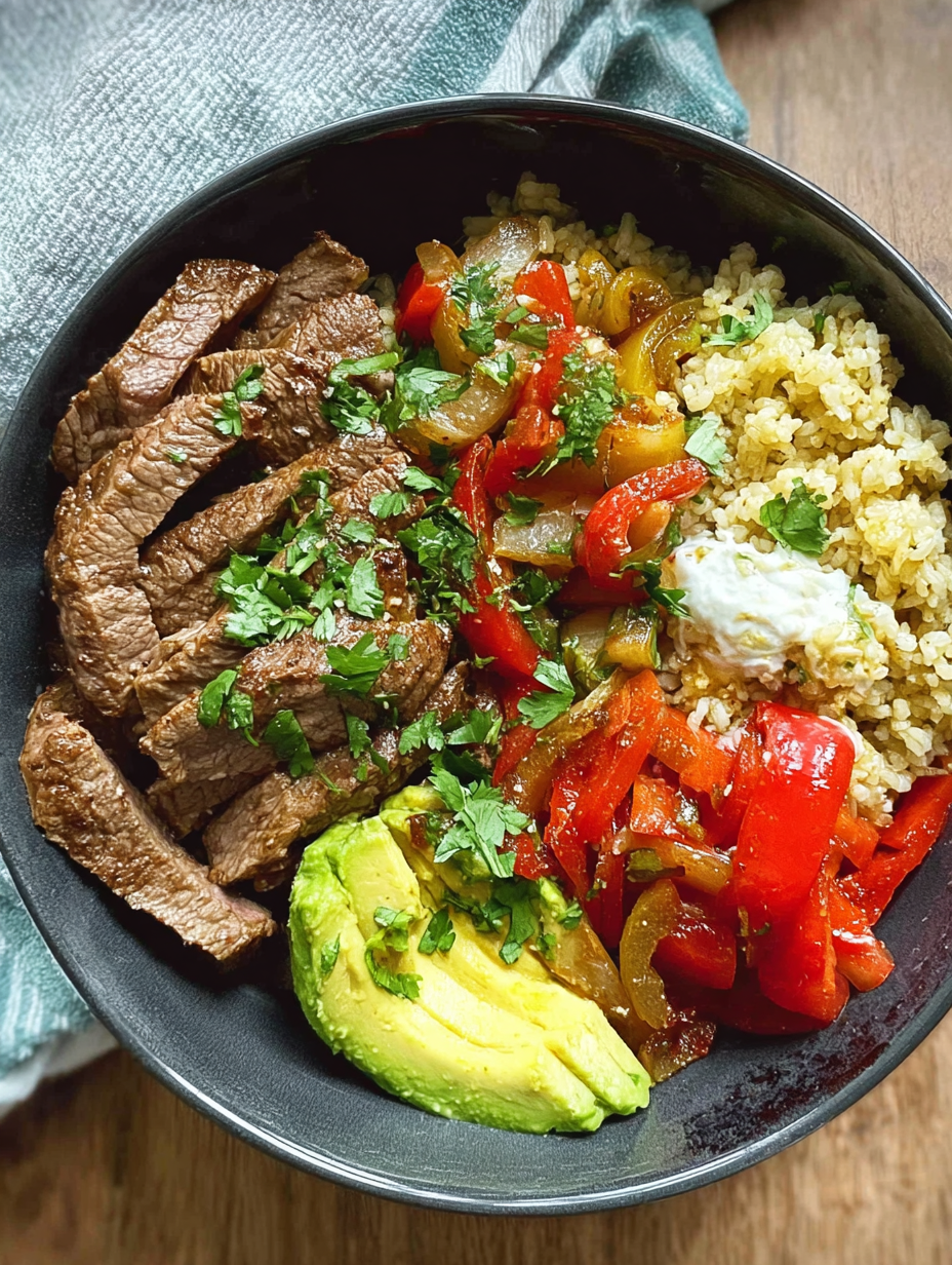 High Protein Steak Fajita Bowl