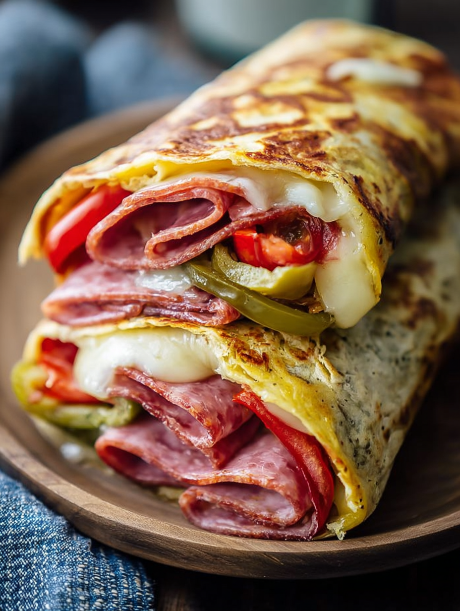 Low-Carb Italian Sub Wrap (Tortilla Melt Style)