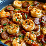 Spicy Shrimp and Sausage Skillet