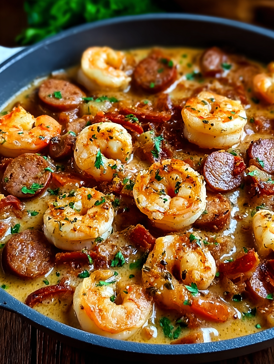Spicy Shrimp and Sausage Skillet